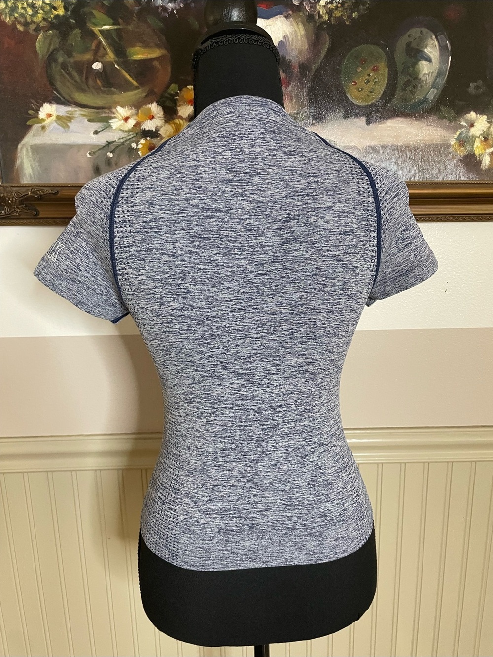 Pink Victoria's Secret blue marl Seamless workout Short Sleeve Tee size Small - Picture 5 of 12
